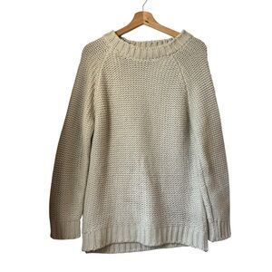 Knitz for Love and Lemons Mock Neck Knit Sweater Cream Size L